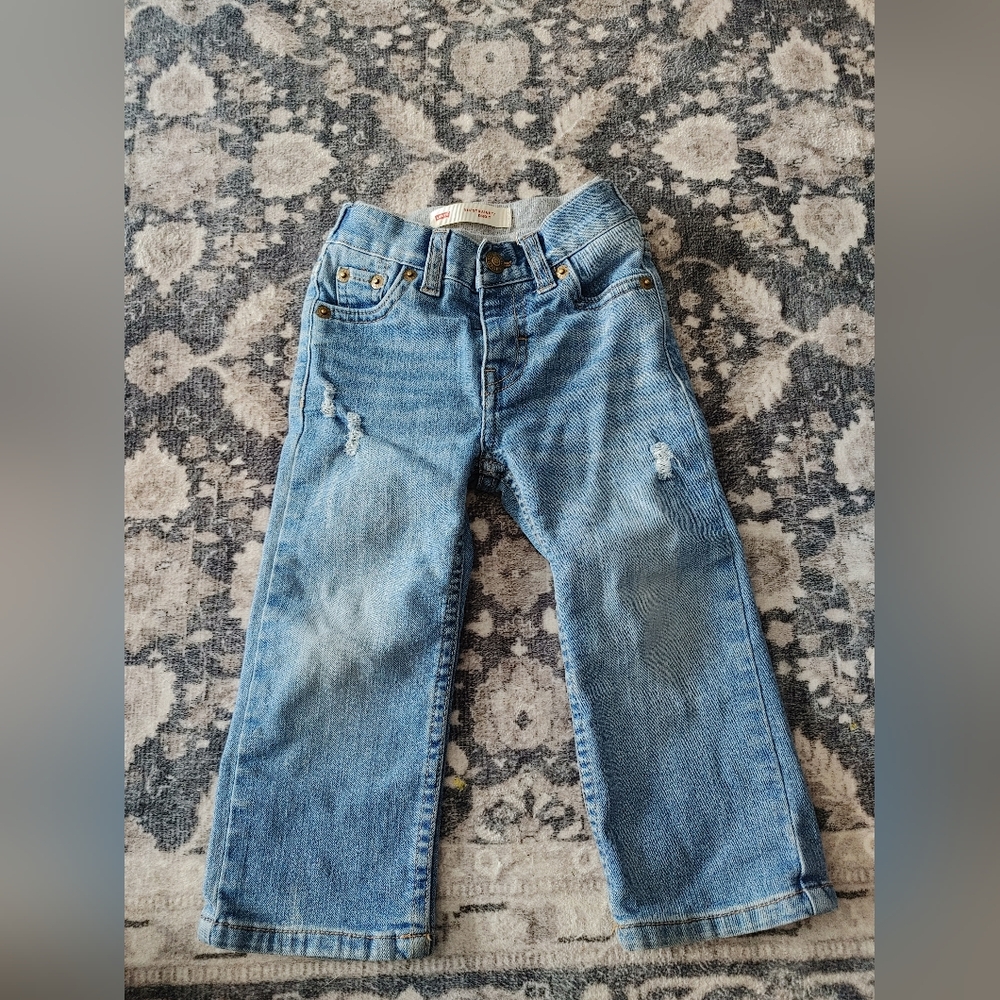 Toddler's Levi's Distressed Blue Denim Jeans
